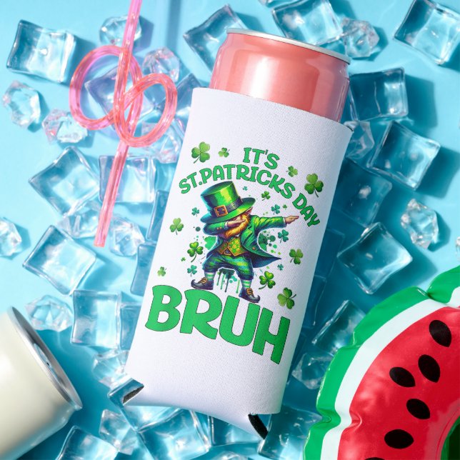 Bruh St Patricks Day Seltzer Can Cooler (In Situ Summer)