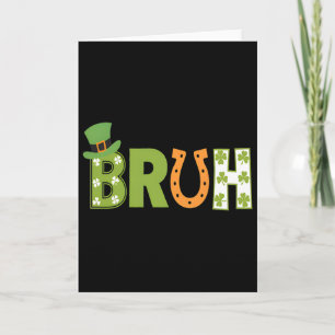 Bruh St Patricks Day Shirt Boys Kids St Patricks D Card