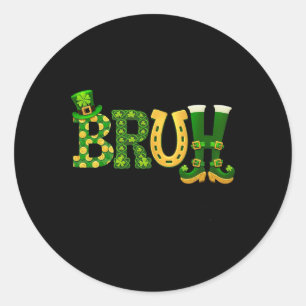 Bruh St Patricks Day Shirts For Kids Boys Women Sh Classic Round Sticker