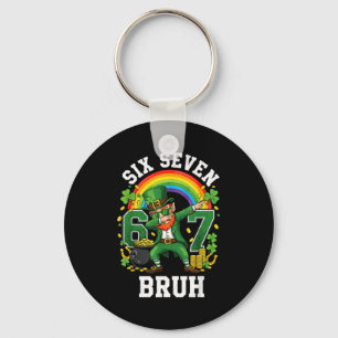 Bruh st patricks day six seven 67 leprechaun lucky key ring