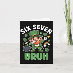Bruh st patricks day six seven leprechaun meme 67 card