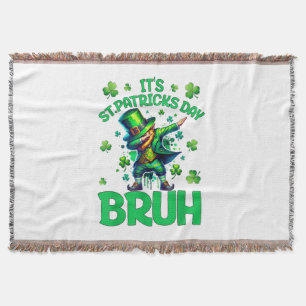 Bruh St Patricks Day Throw Blanket