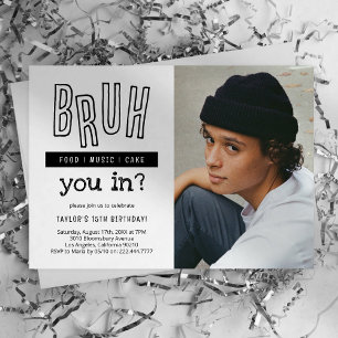 Bruh Teenager Boy Birthday Party Invitation
