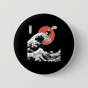 Bruh The Great Wave Kanagawa Funny Japanese Surfin 6 Cm Round Badge