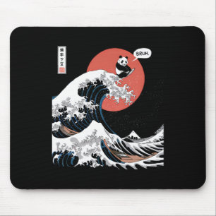 Bruh The Great Wave Kanagawa Funny Japanese Surfin Mouse Pad