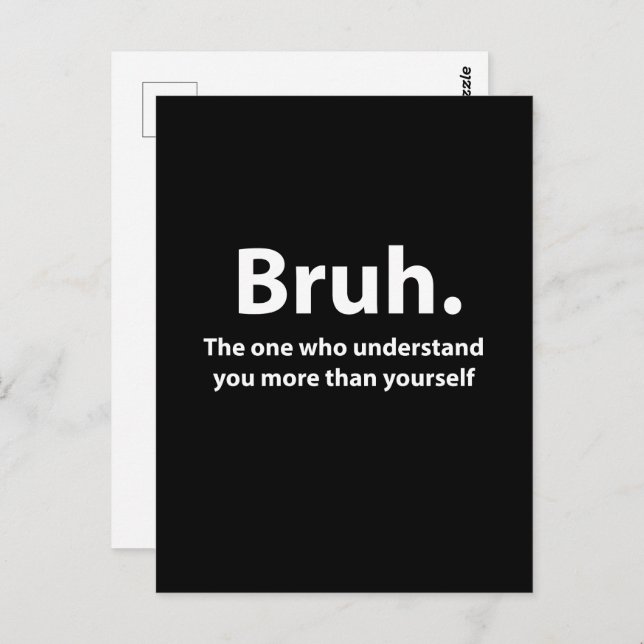Bruh Typography Bruh Postcard (Front/Back)