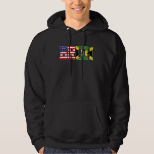 Bruh USA Jamaica Country Flag American Jamaican Gi Hoodie