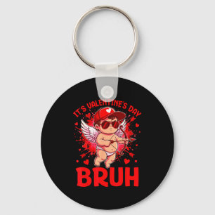 Bruh Valentines Day Boys Kids Funny Heart Valentin Key Ring