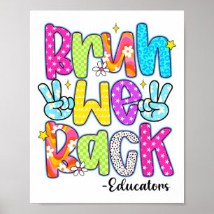 Bruh We Back Educators Leopard Back To School Poster