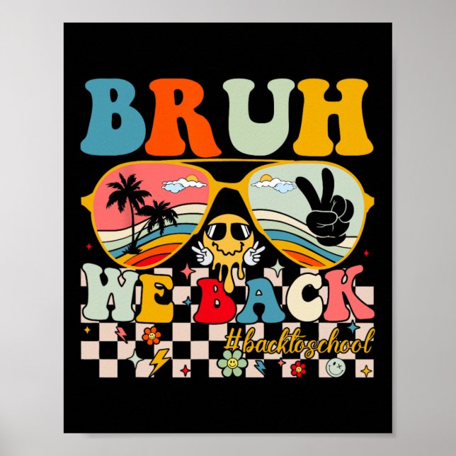 Bruh We Back First Day Back To School For Teachers Poster (Front)