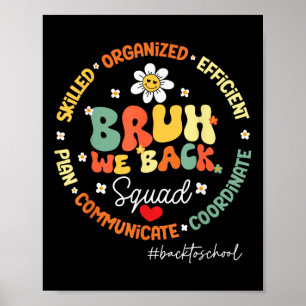 Bruh We Back First Day Of School Back To School Poster
