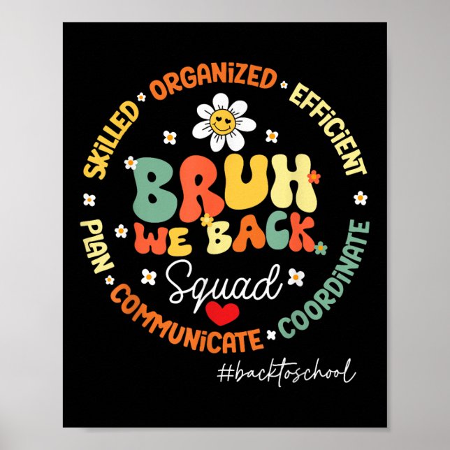 Bruh We Back First Day Of School Back To School  Poster (Front)