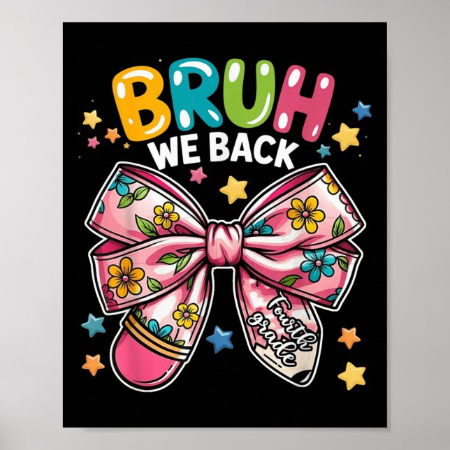 Bruh We Back Funny Fourth Grade Funny  Poster (Front)
