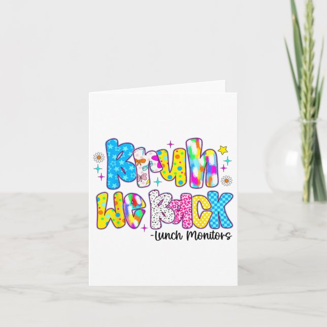 Bruh We Back Lunch Monitors Funny Back To School  Card (Front)