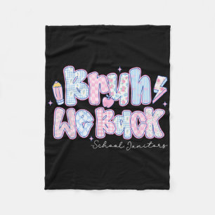 Bruh We Back School Janitors Pencil Back To School Fleece Blanket