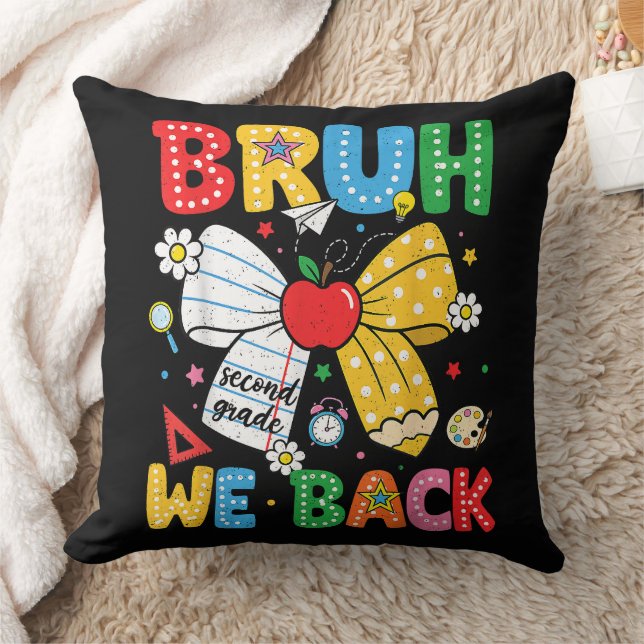 Bruh We Back Second 2nd Grade Back to School Cushion (Blanket)
