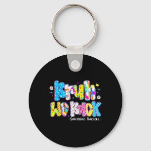Bruh We Back Substitute Teachers Cute Back To Scho Key Ring