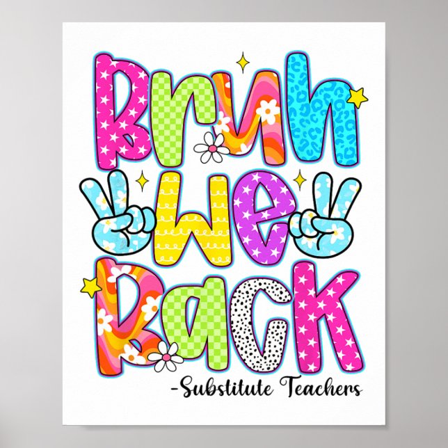 Bruh We Back Substitute Teachers Leopard Back To S Poster (Front)