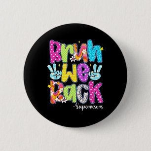 Bruh We Back Supervisors Chequered Back To School 6 Cm Round Badge