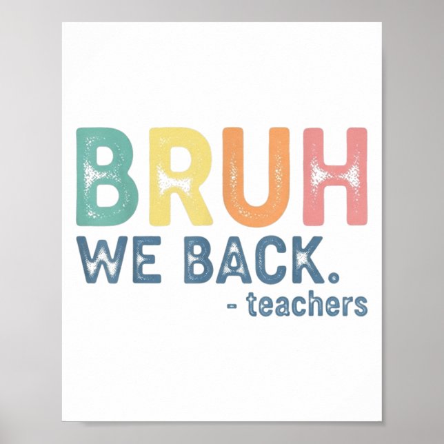 Bruh We Back Teacher Retro Back To School Funny Fi Poster (Front)