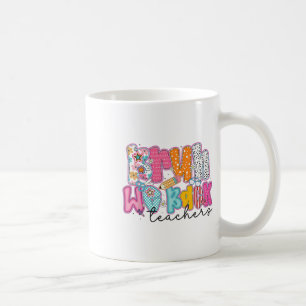 Bruh We Back Teachers Preppy Vintage Back To Schoo Coffee Mug
