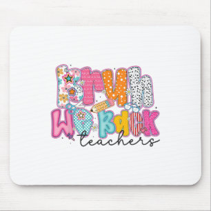 Bruh We Back Teachers Preppy Vintage Back To Schoo Mouse Pad