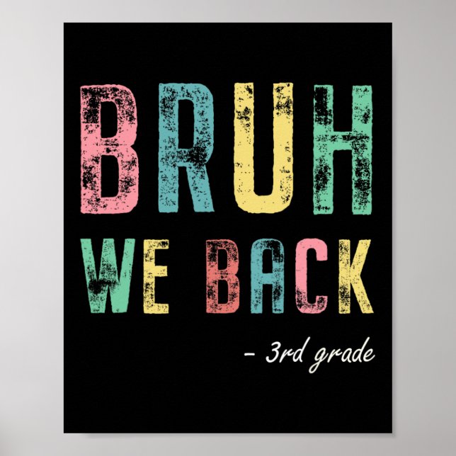 Bruh We Ck 3rd Grade First Day Of School For Third Poster (Front)