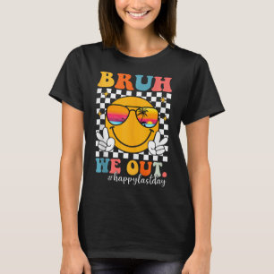 Bruh We Out Groovy Last Day Of School Teacher Kids T-Shirt