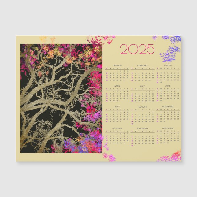 Bruin tree with multicolor leaves 2025 calendar (Front)