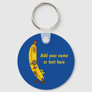 Bruised Banana bad attitude toon fruit - your text Key Ring