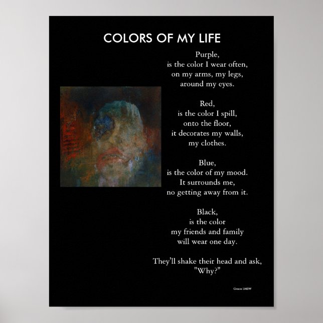 bruises-colours, Purple, is the colour I wear Poster (Front)