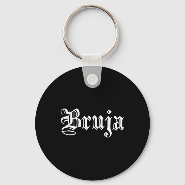 Bruja Dia de Muertos Mexican Halloween Witch Latin Key Ring (Front)