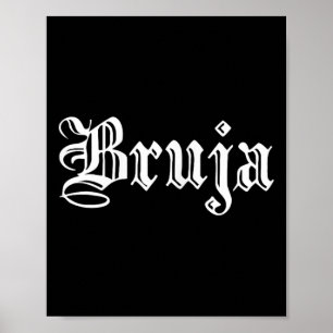 Bruja Dia de Muertos Mexican Halloween Witch Latin Poster