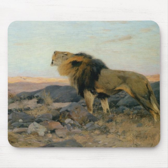 Brullender Lowe In Steiniger Stepp Mouse Pad (Front)
