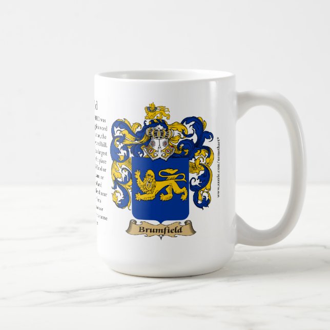 Brumfield, the Origin, the Meaning and the Crest Coffee Mug (Right)