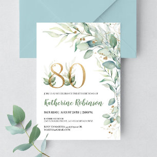 Brunch 80th birthday invitation
