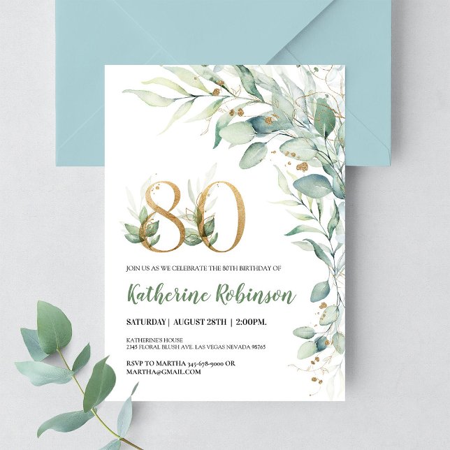 Brunch 80th birthday invitation (Creator Uploaded)