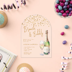Brunch and Bubbly Bridal Acrylic Invitation