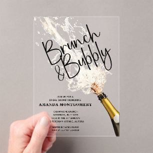 Brunch and Bubbly Bridal Shower Acrylic Invitations