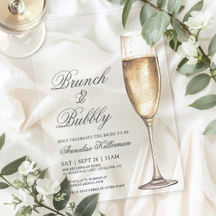 Brunch And Bubbly Bridal Shower Acrylic Invitations