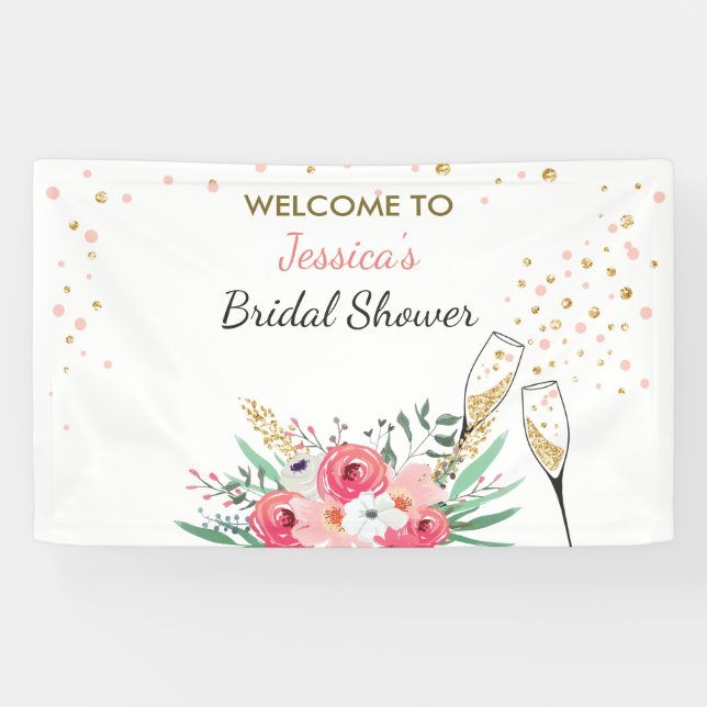 Brunch and bubbly Bridal shower banner Champagne (Horizontal)