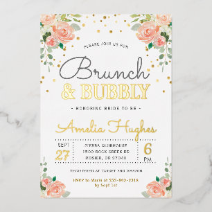 Brunch and Bubbly Bridal Shower Blush Peony Gold
