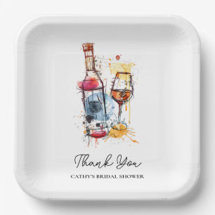 Brunch and Bubbly Bridal Shower Champagne 9"Square Paper Plate