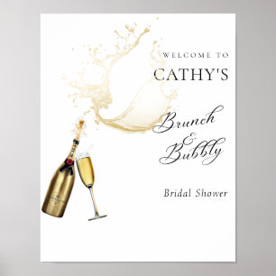Brunch and Bubbly Bridal Shower Champagne Welcome Poster