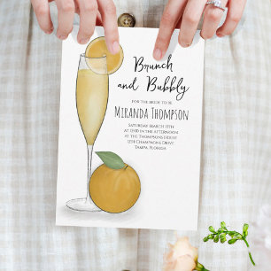 Brunch and Bubbly Bridal Shower Custom Invitation