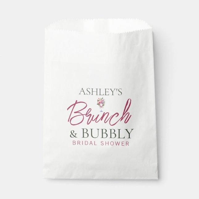 Brunch and Bubbly Bridal Shower Favour Bags (Front)