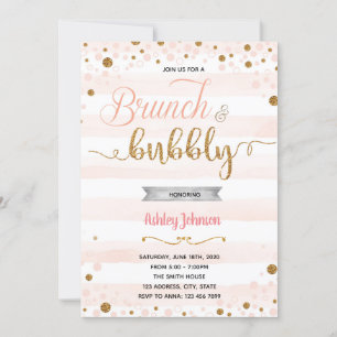 Brunch and bubbly bridal shower invitation