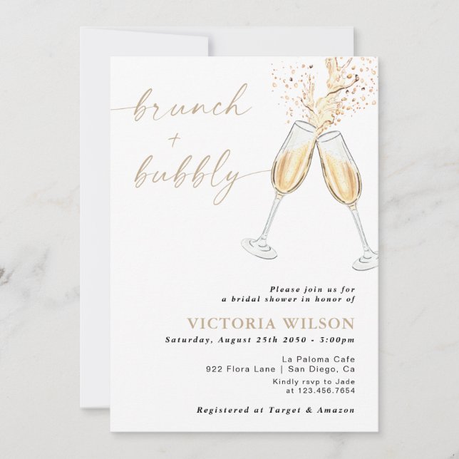 Brunch and Bubbly Bridal Shower Invitation (Front)