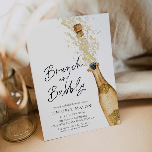 Brunch and Bubbly Bridal Shower Invitation (Brunch and Bubbly Bridal Shower Invitation)
