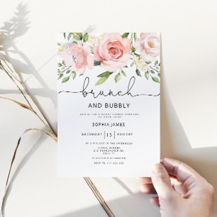 Brunch and bubbly bridal shower invitation